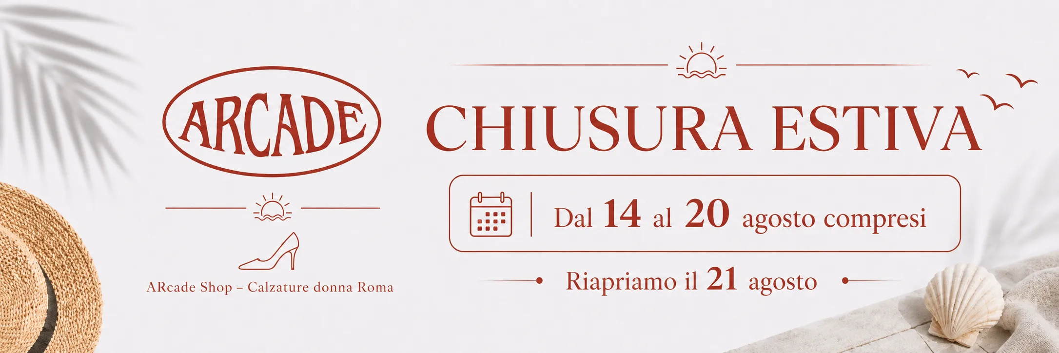arcade shoes chiusura estiva